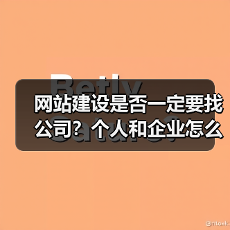 网站建设是否一定要找公司？个人和企业怎么选（图1）